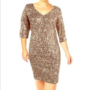 Alex Evenings Bronze Sequin dress NWT SZ 22